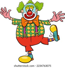 Cartoon illustration of funny clown or comedian comic character