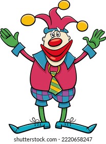 Cartoon illustration of funny clown comic character
