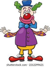 Cartoon illustration of funny clown performer comic character
