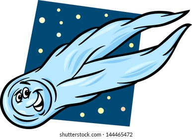 Cartoon Illustration of Funny Comet Comic Mascot Character