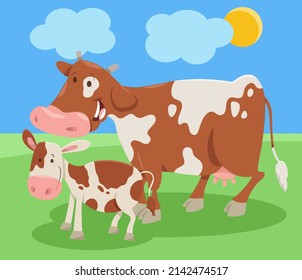 Cartoon Illustration Funny Cow Farm Animal Stock Vector (Royalty Free ...