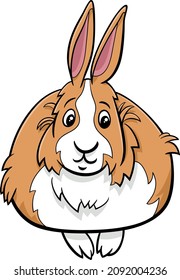 Cartoon illustration of funny dwarf rabbit comic animal character
