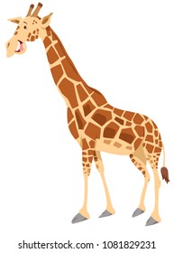 Cartoon Illustration of Funny Giraffe Safari Animal Character