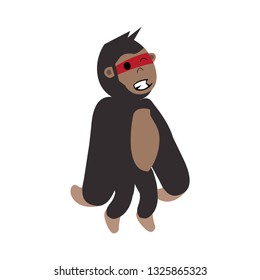 cartoon illustration of funny gorilla