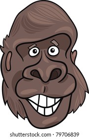 cartoon illustration of funny gorilla ape