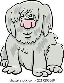 Cartoon-Illustration von lustig grauem Hundekomiker