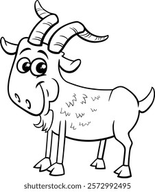 Cartoon illustration of funny ibex comic animal character