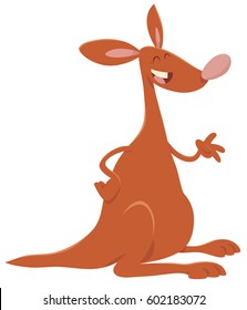 Cartoon Illustration of Funny Kangaroo Wild Animal Character