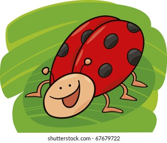cartoon illustration of funny ladybug