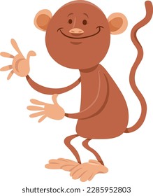 Cartoon illustration of funny monkey comic animal character