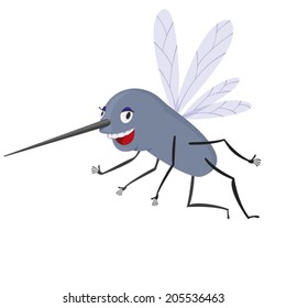 cartoon illustration of a Funny mosquito