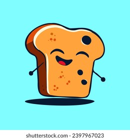 Cartoon-Illustration eines lustigen Brotes