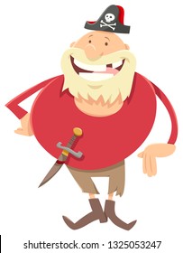 Cartoon Illustration of Funny Pirate Fantasy Character