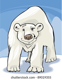 cartoon illustration of funny polar bear