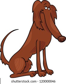 Cartoon Illustration of Funny Purebred Irish Setter Dog