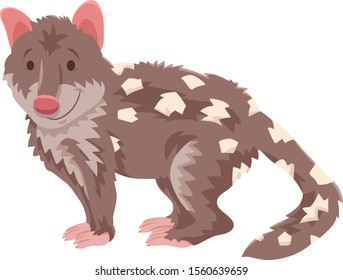 Cartoon Illustration of Funny Quoll Wild Animal Character