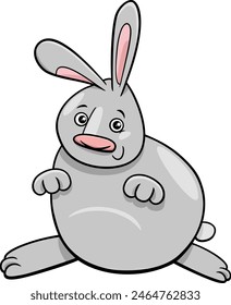 Cartoon illustration of funny rabbit or bunny comic animal character