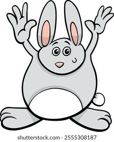 Cartoon illustration of funny rabbit or bunny comic animal character