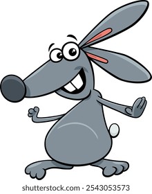 Cartoon illustration of funny rabbit comic animal character