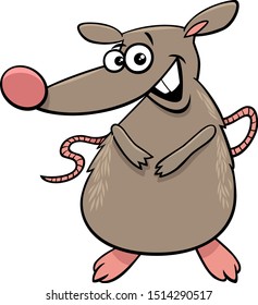 Cartoon Illustration of Funny Rat or Mouse Rodent Animal Character