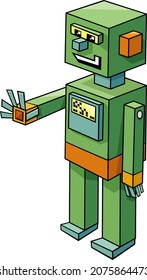 Cartoon-Illustration von lustigen Roboter-Comic-Fantasie-Charakter