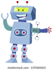Cartoon Illustration of Funny Robot Fantasy or Science Fiction Character