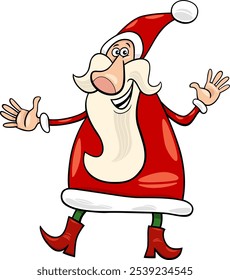 Cartoon illustration of funny Santa Claus character on Christmas Time