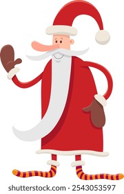 Cartoon illustration of funny Santa Claus character on Christmas time