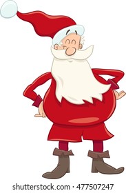 Cartoon Illustration of Funny Santa Claus on Christmas Time