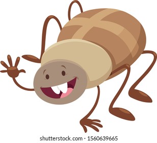 Cartoon Illustration of Funny Spider Insect Comic Animal Character