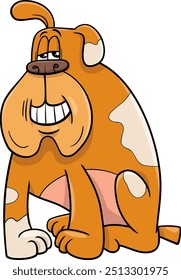 Ilustração de desenhos animados de personagem cômico de cachorro manchado engraçado