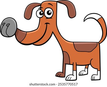 Cartoon illustration of funny spotted dog animal character