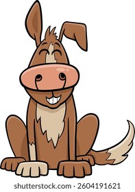 Cartoon illustration of funny spotted dog comic animal character