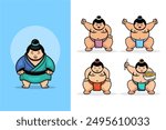 A cartoon illustration of a funny sumo