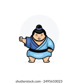 A cartoon illustration of a funny sumo