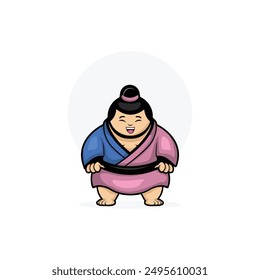 A cartoon illustration of a funny sumo