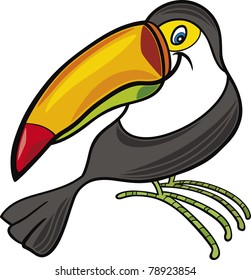 cartoon illustration of funny toucan