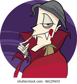 cartoon illustration of funny vampire