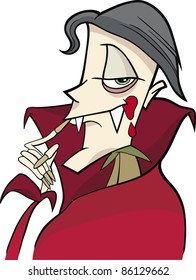 cartoon illustration of funny vampire
