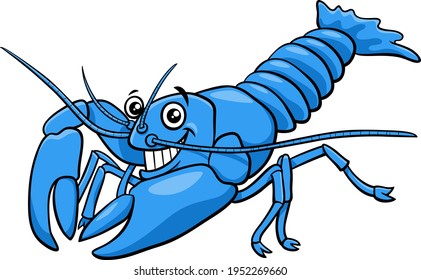 Cartoon illustration of funny yabby crayfish animal character