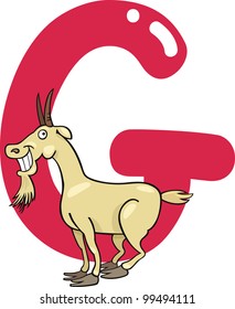 cartoon illustration of G letter for Goat