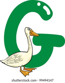 cartoon illustration of G letter for goose