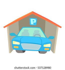 Cartoon illustration of garage vector icon for web