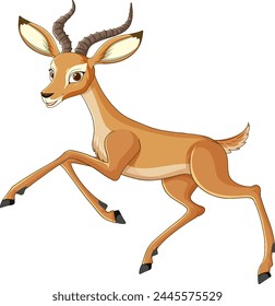 Cartoon illustration of a gazelle running swiftly.