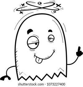A cartoon illustration of a ghost looking drunk.