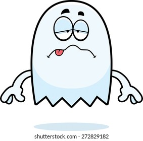 A cartoon illustration of a ghost looking sick.