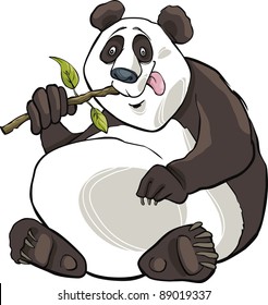 cartoon illustration of giant panda bear