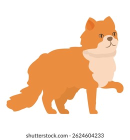 Cartoon illustration of a ginger cat standing and raising its paw