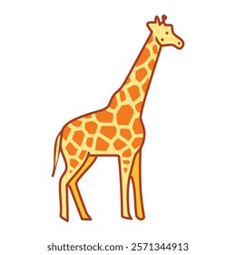 Cartoon illustration of giraffe vector icon for web design