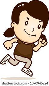 A cartoon illustration of a girl running.